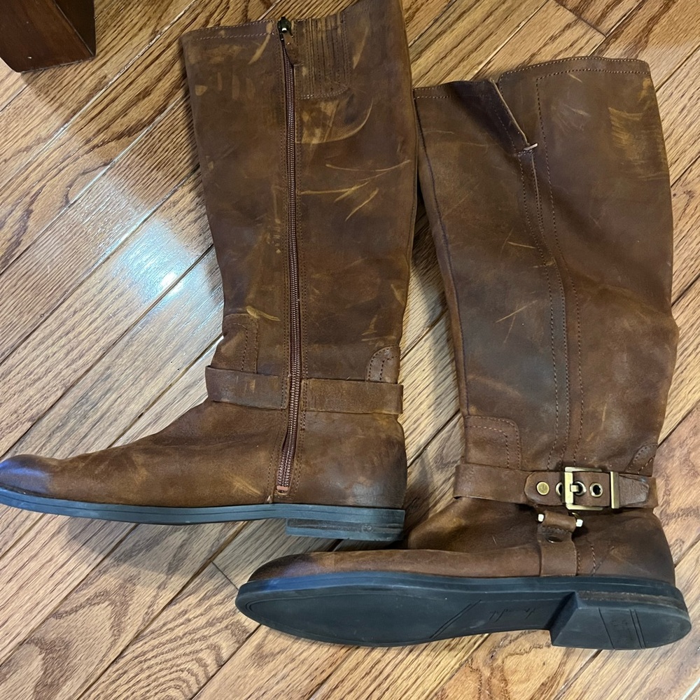Brown Leather Tall Boots
